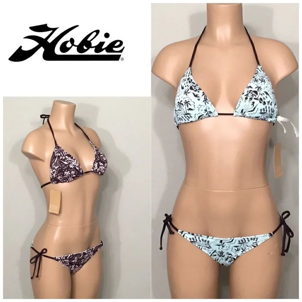 Hobie reversible Island Motif string bikini. NWT